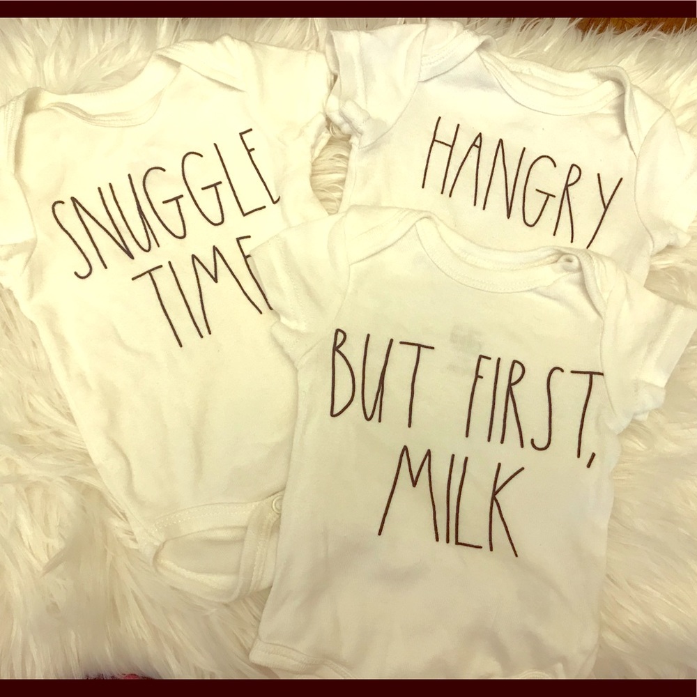 Rae Dunn infant onesies